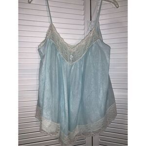 Vintage Robins Egg Blue Full Chiffon Camisole Top Medium